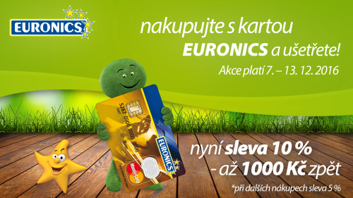 Získejte až 1000 Kč zpět s kartou Euronics